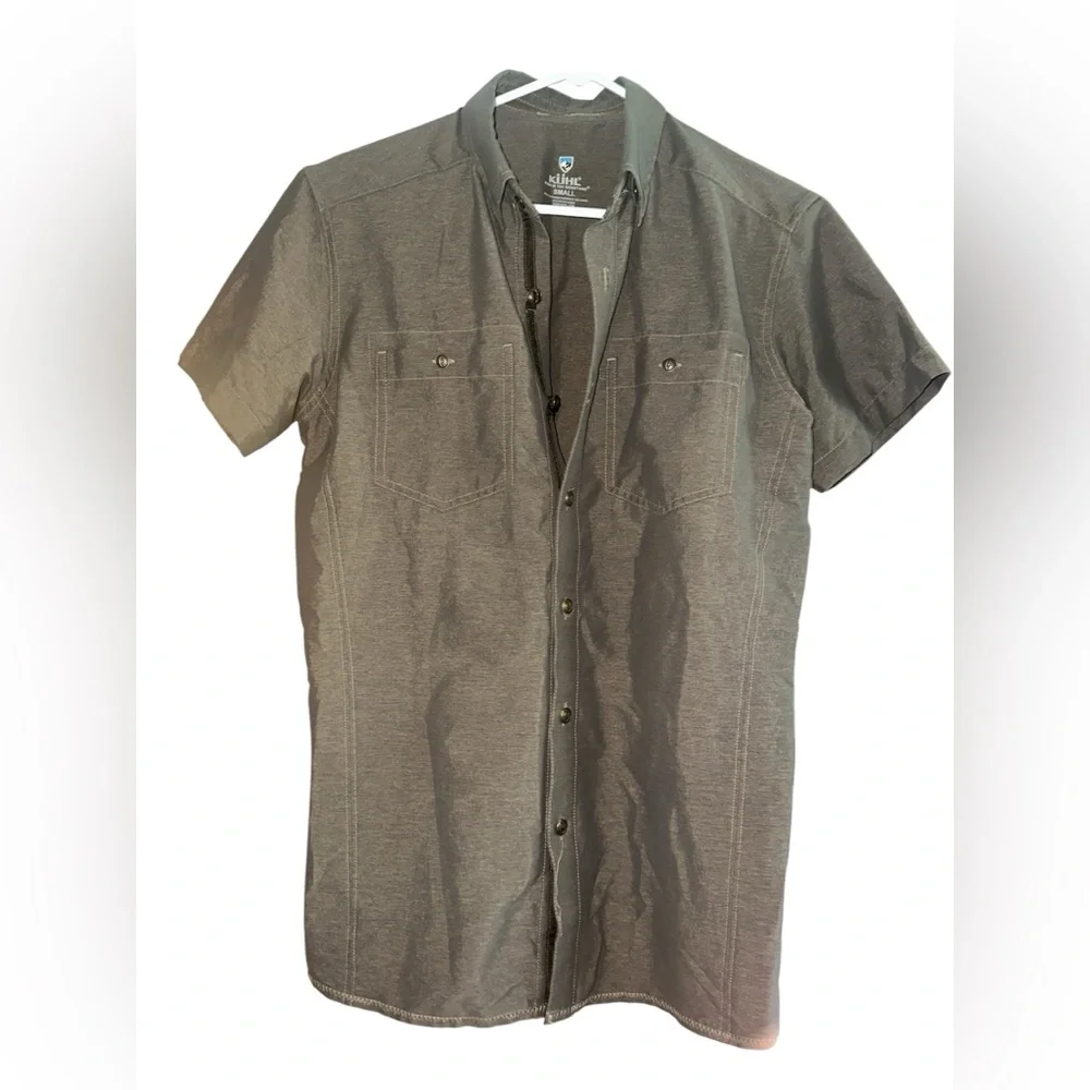 Kuhl Men’s Shirt L Born In The Mountains Short Sleeve Button-Up Checkered Size S - Picture 1 of 5